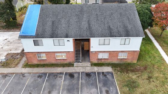Roof Damage — Aerial View